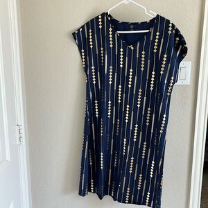 Gold and navy dress. Size M